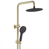 Fienza Kaya Twin Shower Top Inlet - Urban Brass Rail - Matte Black Shower